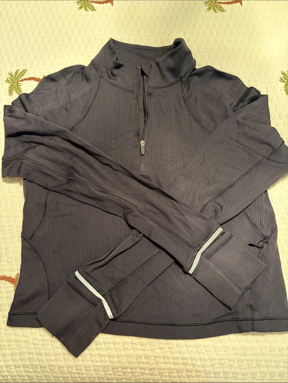 Women’s Lulu Rulu ribbed quarter zip. Black Quarter-Zip Ribbed Pullover Sweater